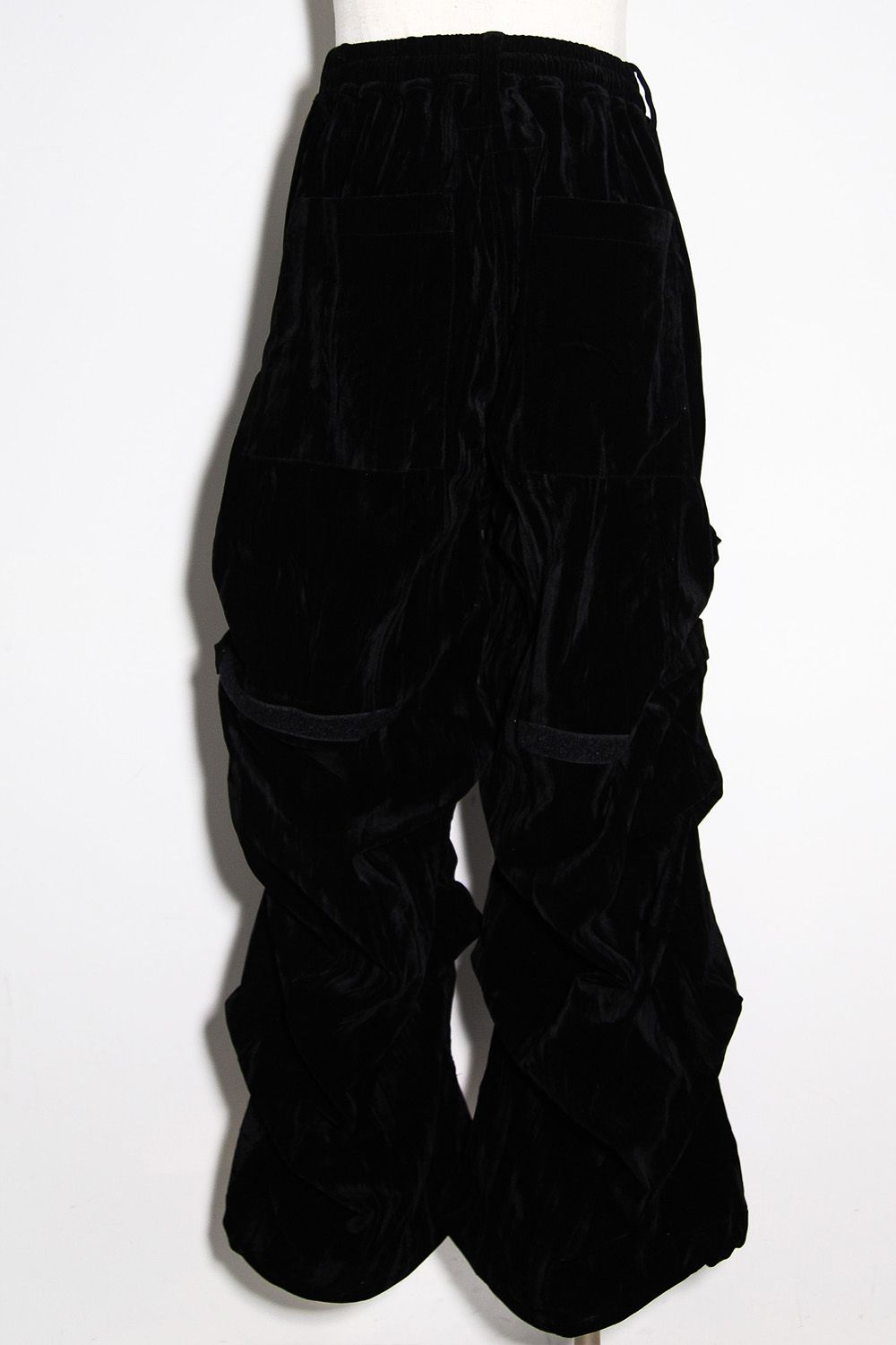 ベロアタックワイドパンツ / TUCK WIDE PANTS / ブラック / ag-12035-1