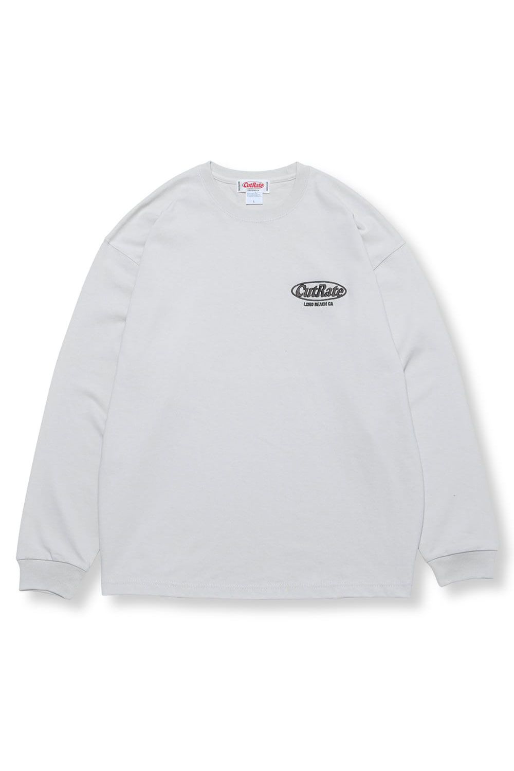 CUTRATE LOGO EMBROIDERY L/S TEE / グレー