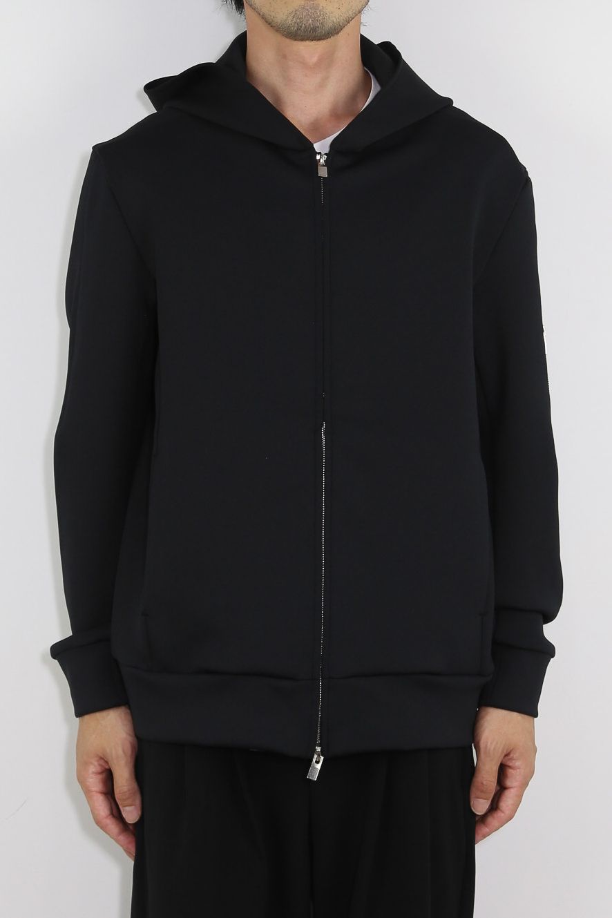 PE STRETCH SMOOTH ZIP UP HOODIE / ブラック