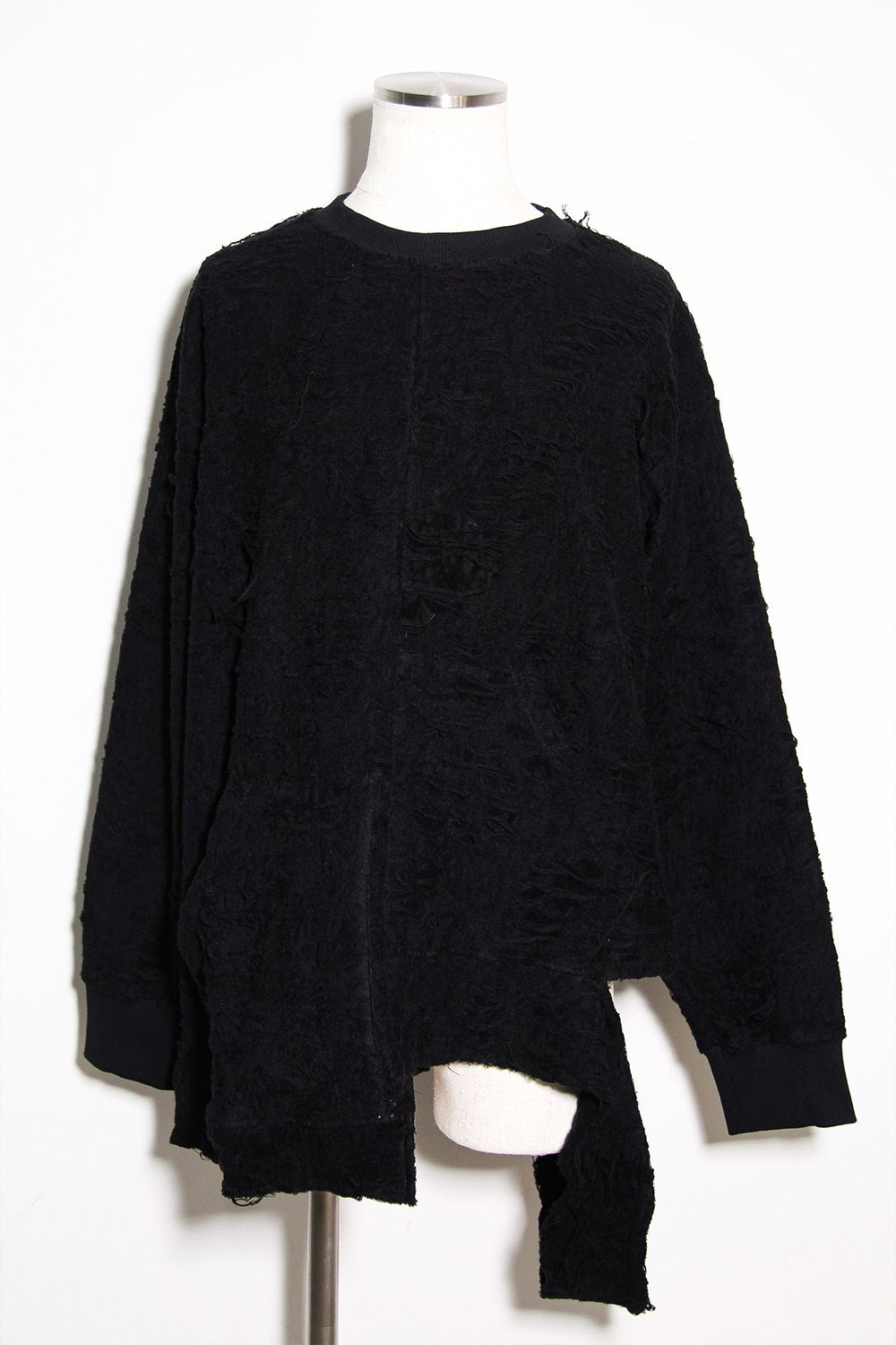 アシンメトリークルーネック / ASYMMETRY CREW NECK / ブラック / ag-12081-2