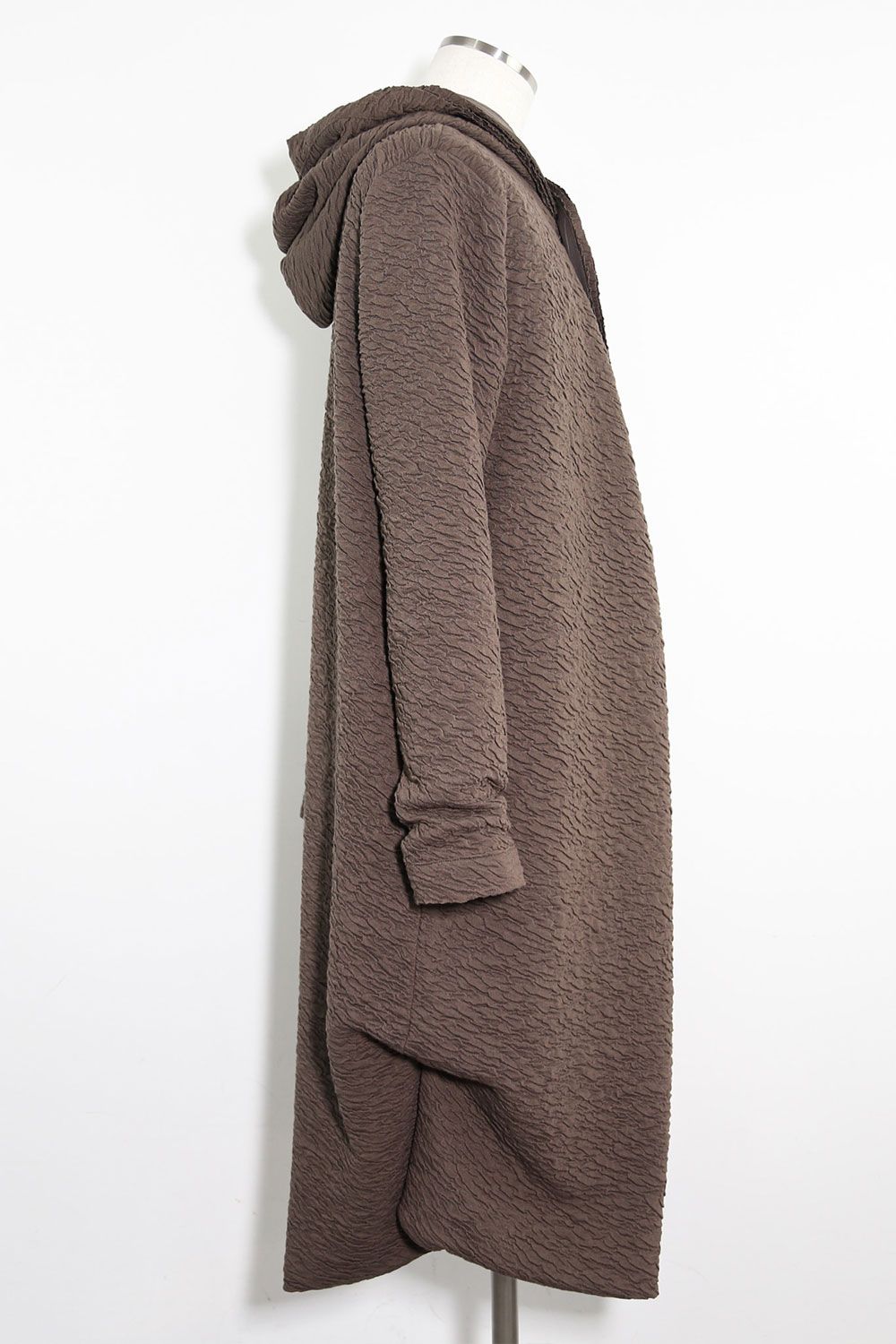 ［ラスト1点 サイズ3］LONG CARDIGAN 223-304 / シボ加工ロングカーディガン / ベージュ