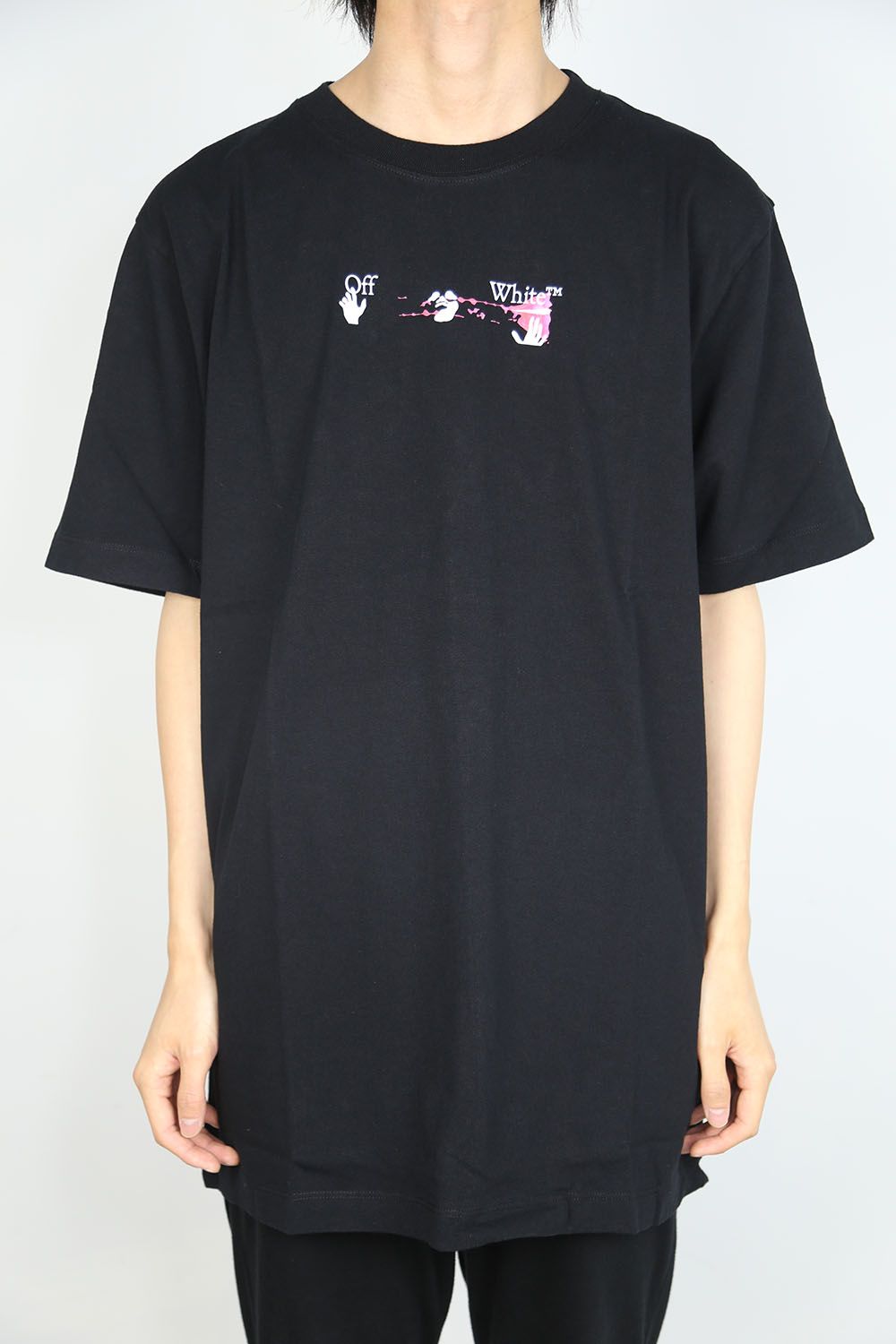 OFF-WHITE - ACRYLIC ARROW S/S SLIM TEE / ブラック×フューシャ | Tempt