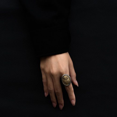 Garden Shadows Cross Pattern Ring / GR106