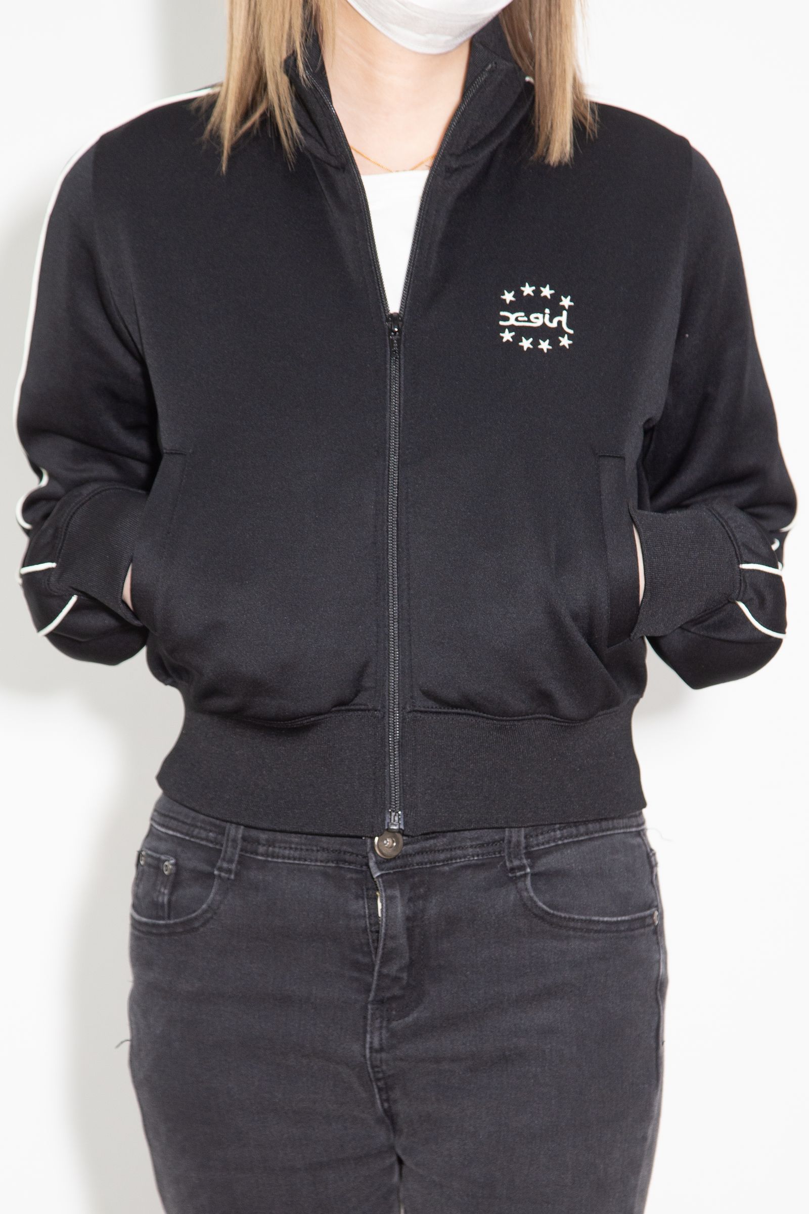 [ラスト1点 サイズM] STAR AND FACE COMPACT TRACK JACKET / ブラック