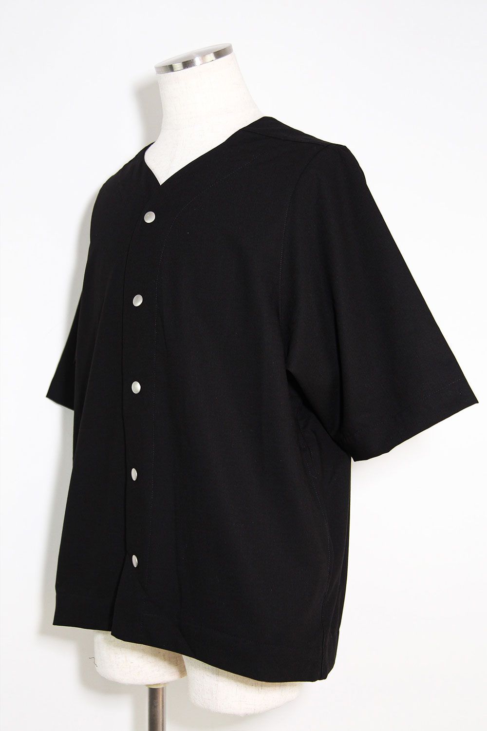 サマーウールベースボールシャツ / Summer Wool Baseball Shirts / ブラック / ag-11017-2