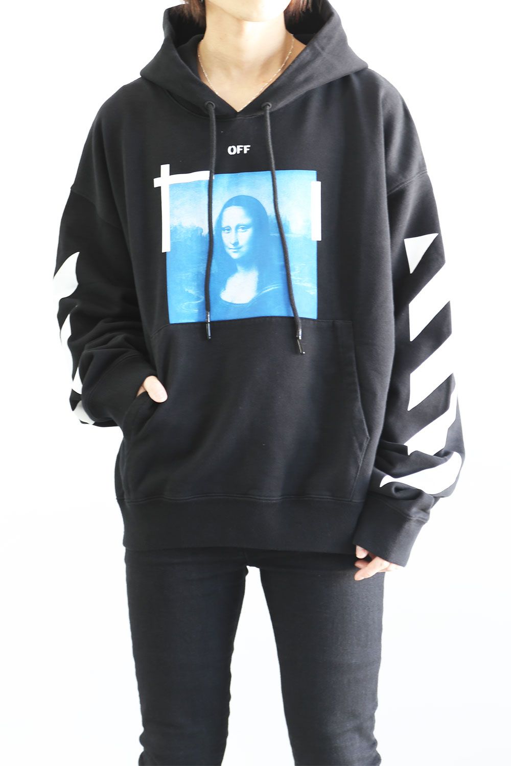 OFF-WHITE - BLUE MONALISA OVER HOODIE / ブラック×ホワイト