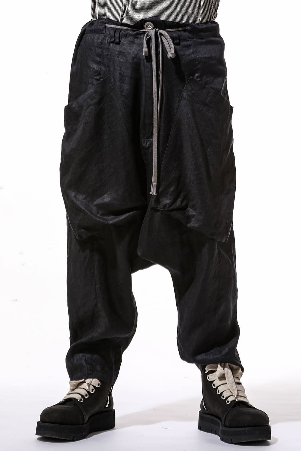ヘリンボーンサルエルワイドパンツ / Heringbone Sarouel Wide Pants / ブラック / ag-9033