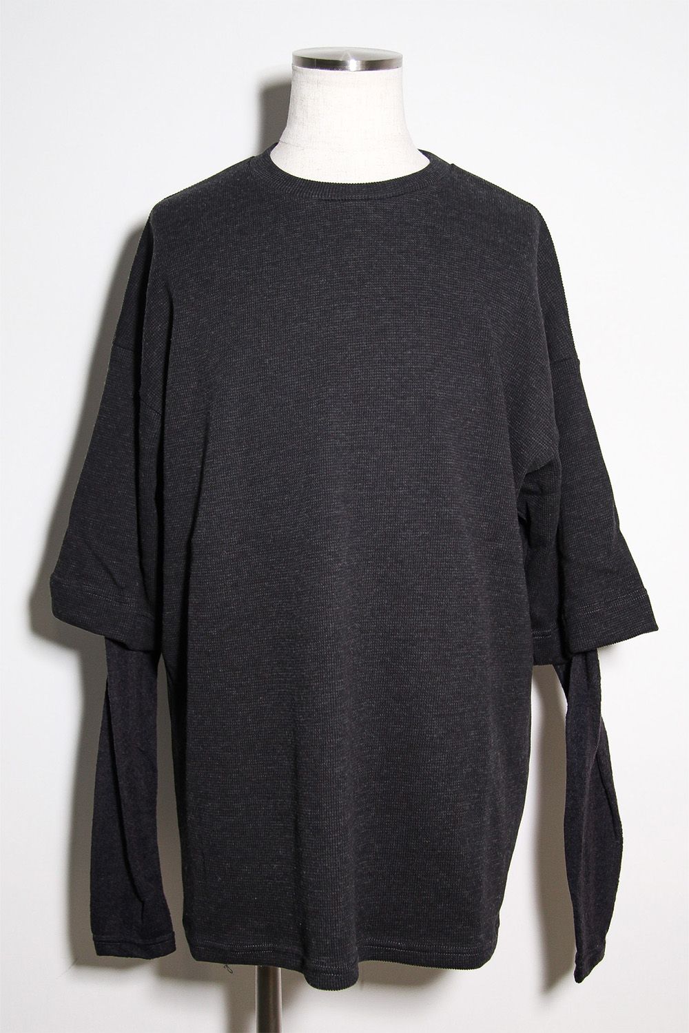 LAYERED CREW NECK TOP / ダークグレー / ag-12111