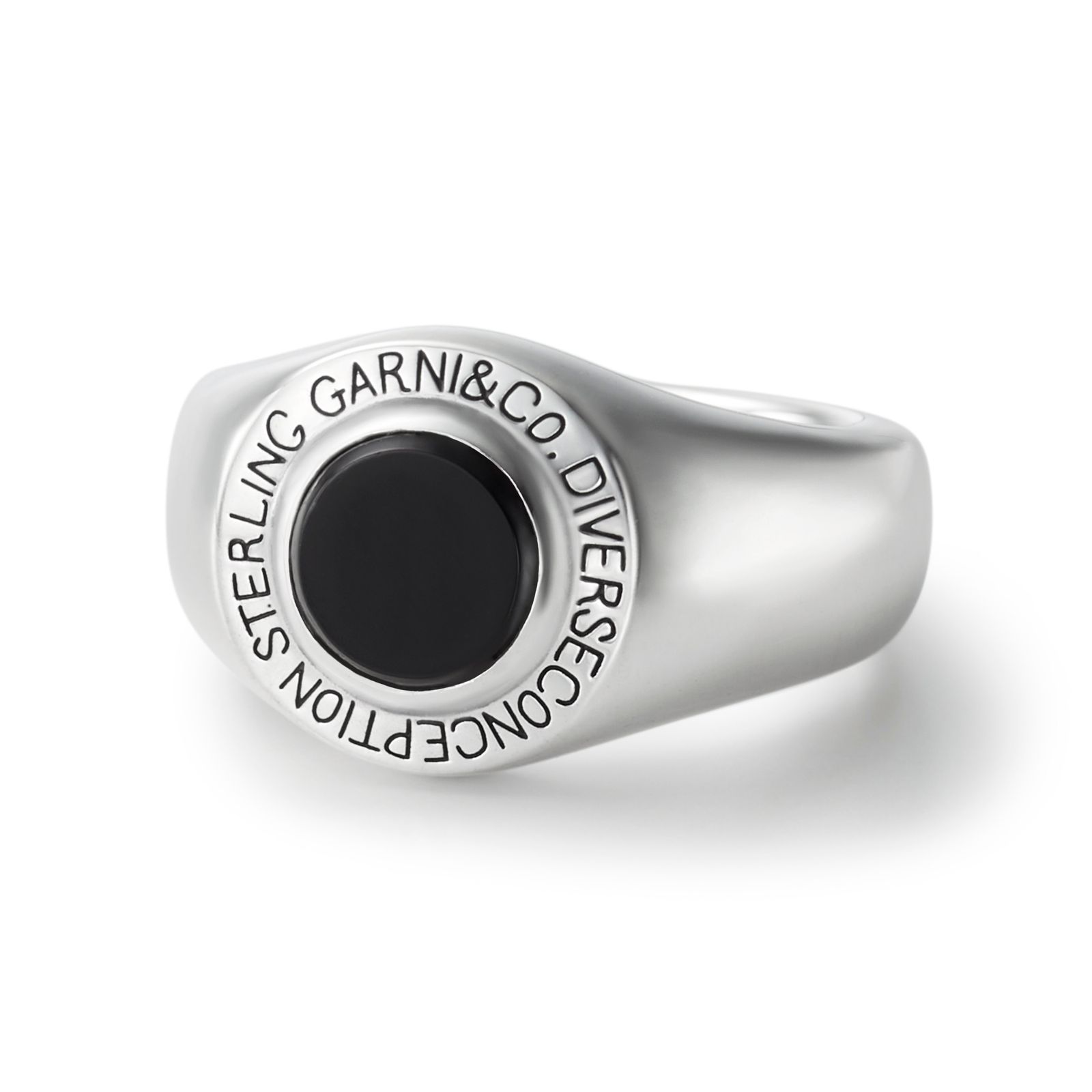 GARNI - Round Stone Ring - L / ブラック | Tempt