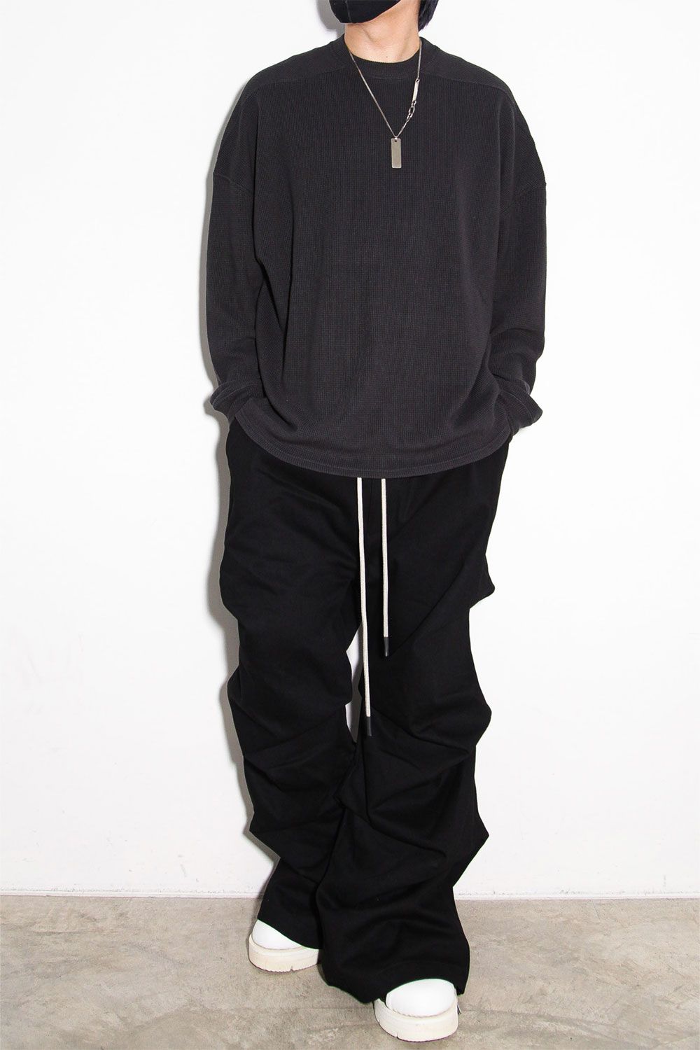 リブニットオーバーサイズトップ / Rib Knit Over Size Top / ダークグレー / ag-10093-2