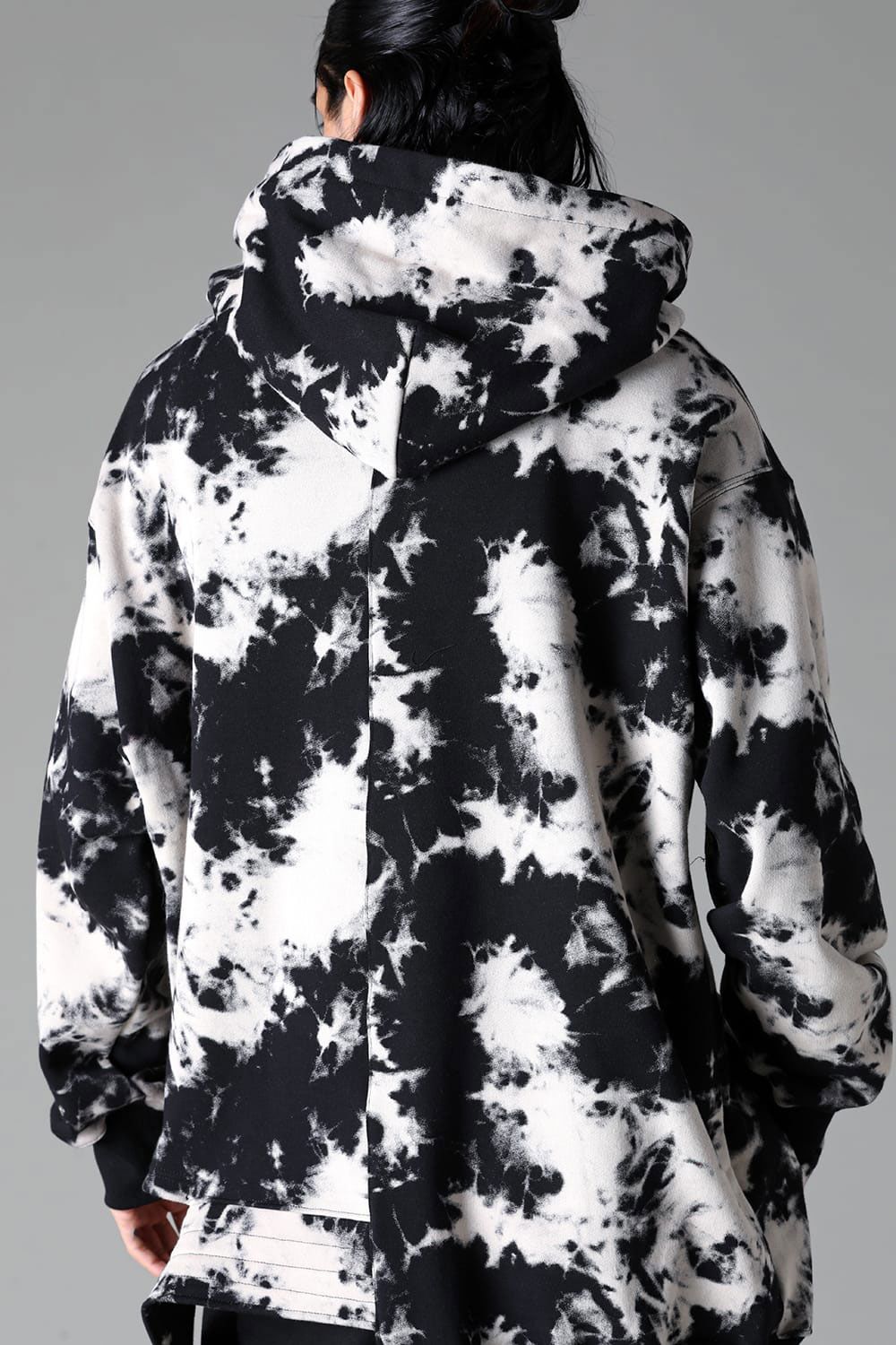 アシンメトリーフーディー / ASYMMETRY HOODED / ブラック×アイボリー / ag-12082