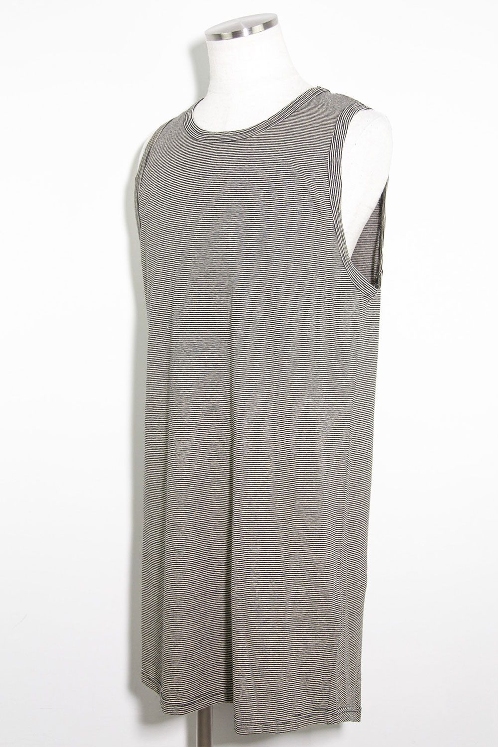 ストライプロングタンクトップ / Stripes Long Tank Top / ブラック×アイボリー