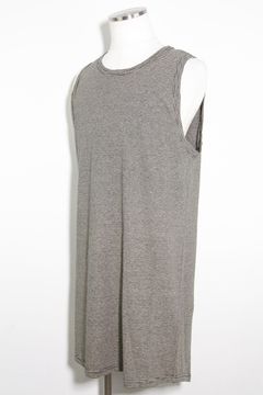 ストライプロングタンクトップ / Stripes Long Tank Top / ブラック×アイボリー