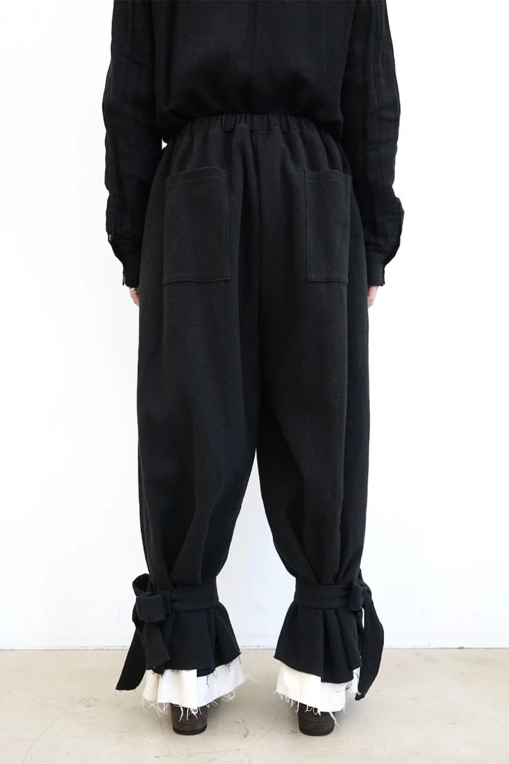 Layered Hem String Easy Pants