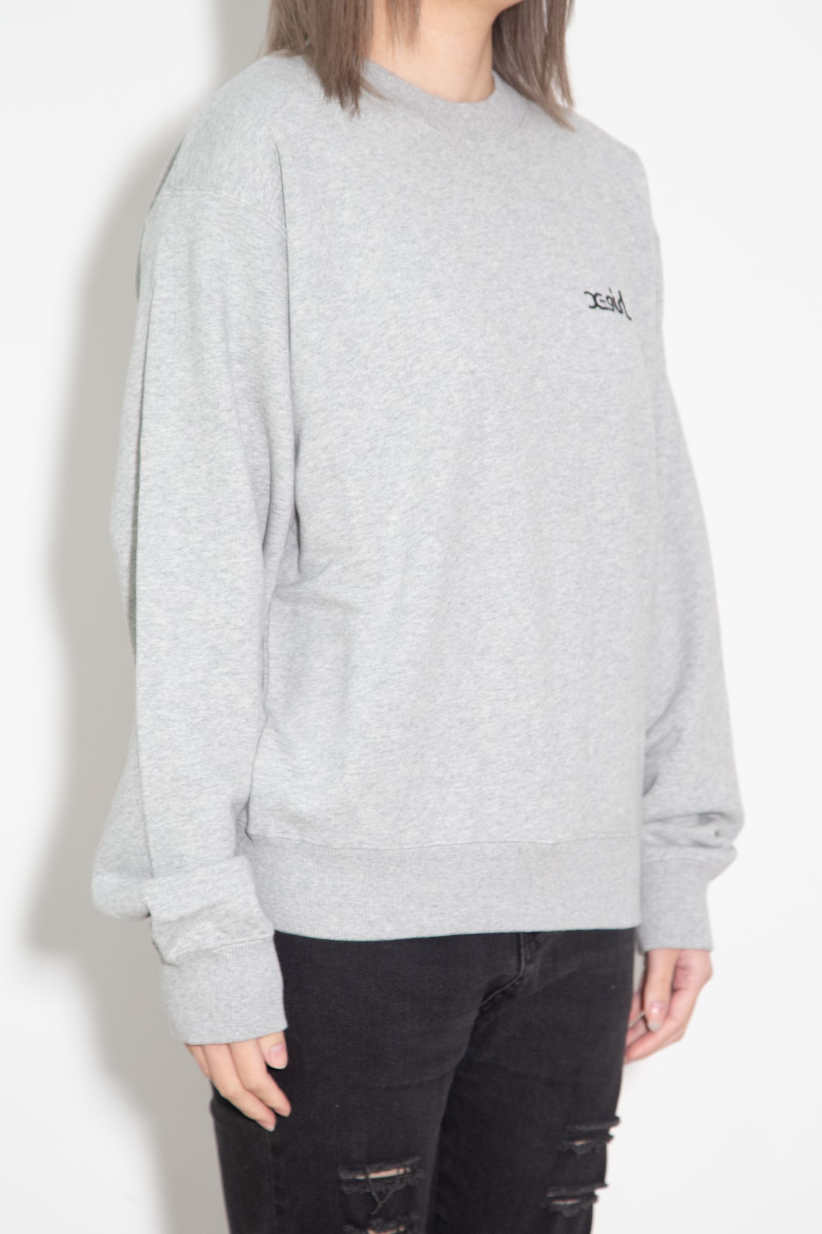 FACE PATCH AND LOGO CREWNECK SWEAT TOP / アッシュ