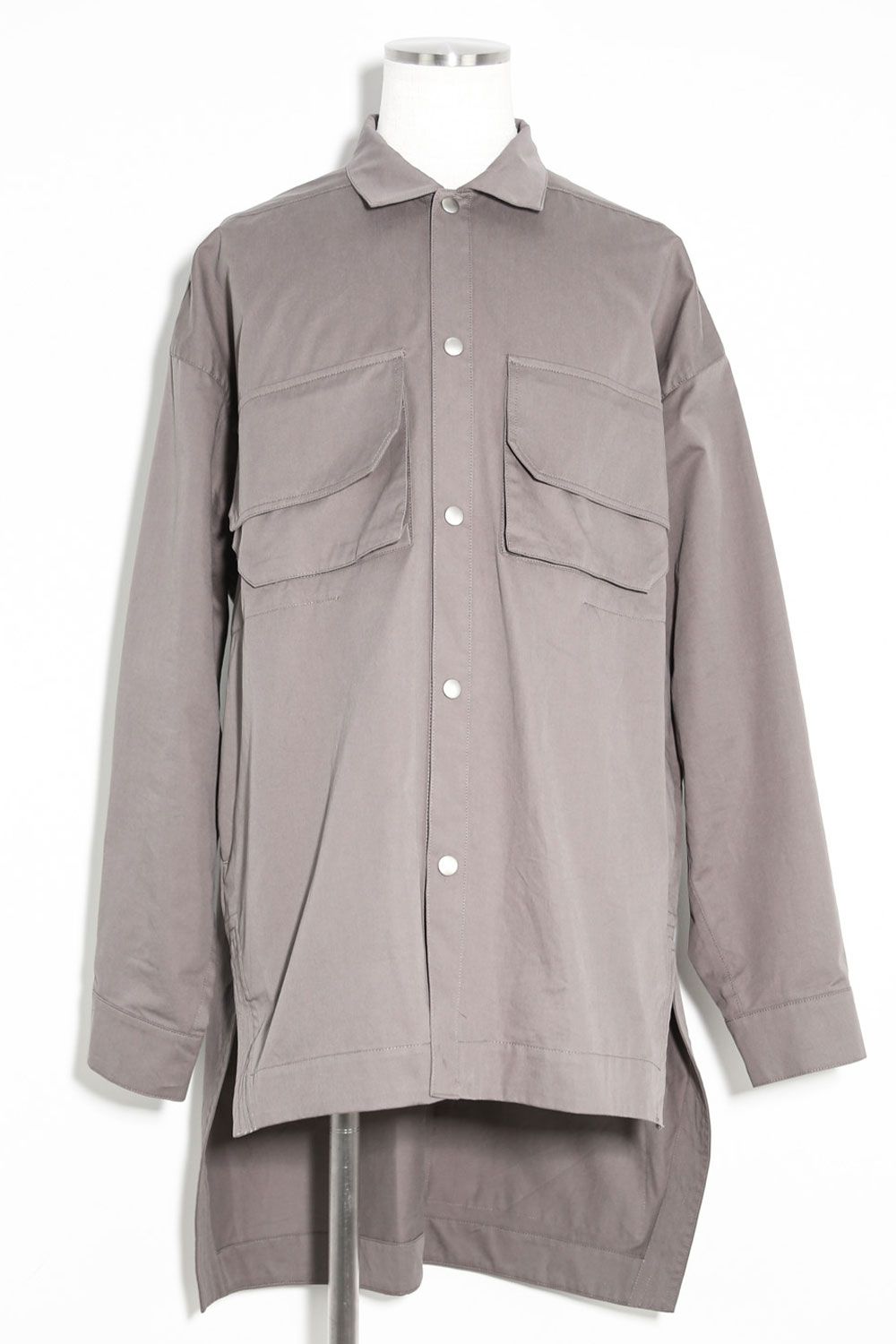 [ラスト1点 サイズ3] バックロングコクーンシャツ / Back Long Shirts Long Sleeve / グレー / ag-7006