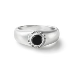 Round Stone Ring - S / ブラック