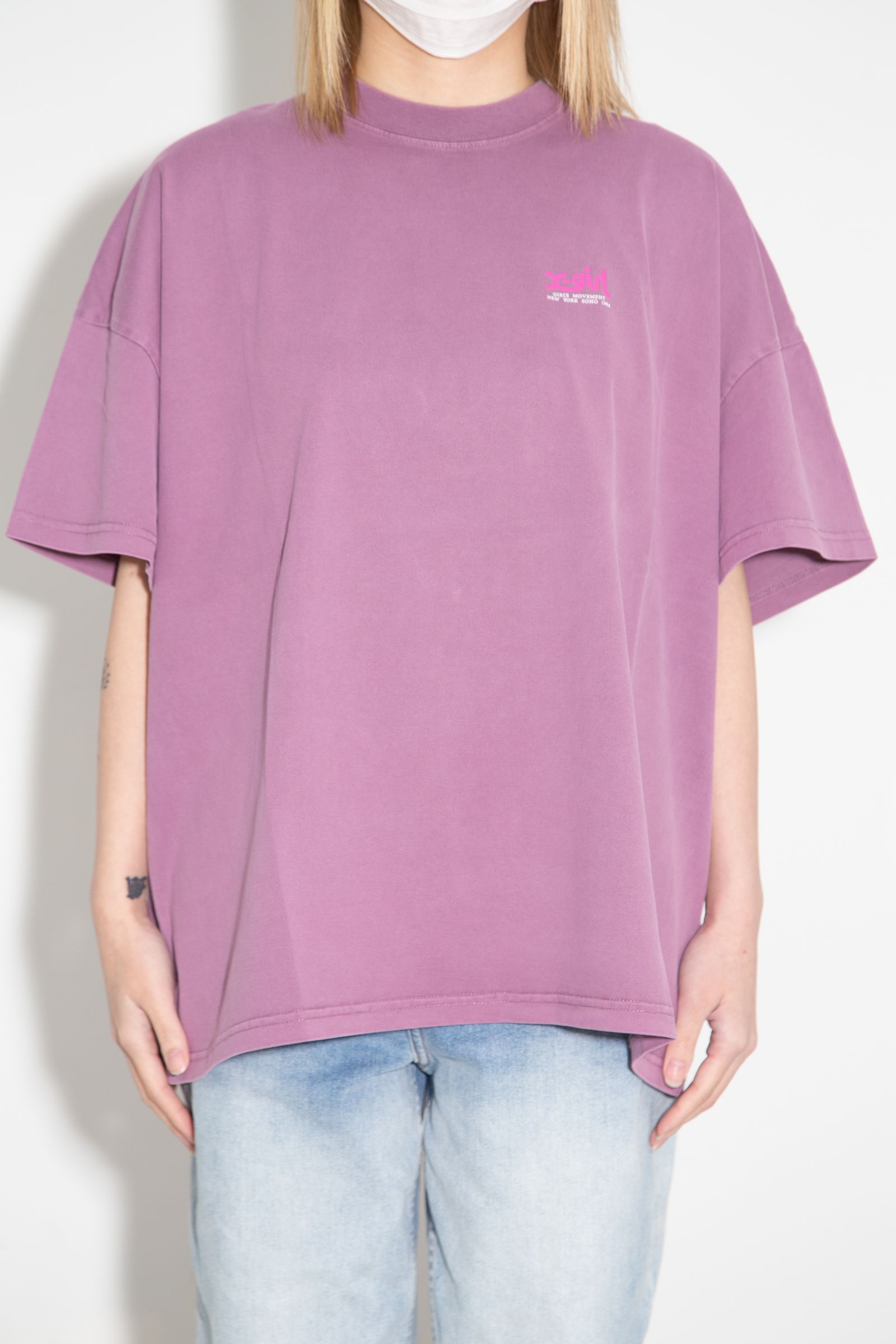 ［ラスト1点 サイズS］FADED FACE S/S BIG TEE DRESS / パープル