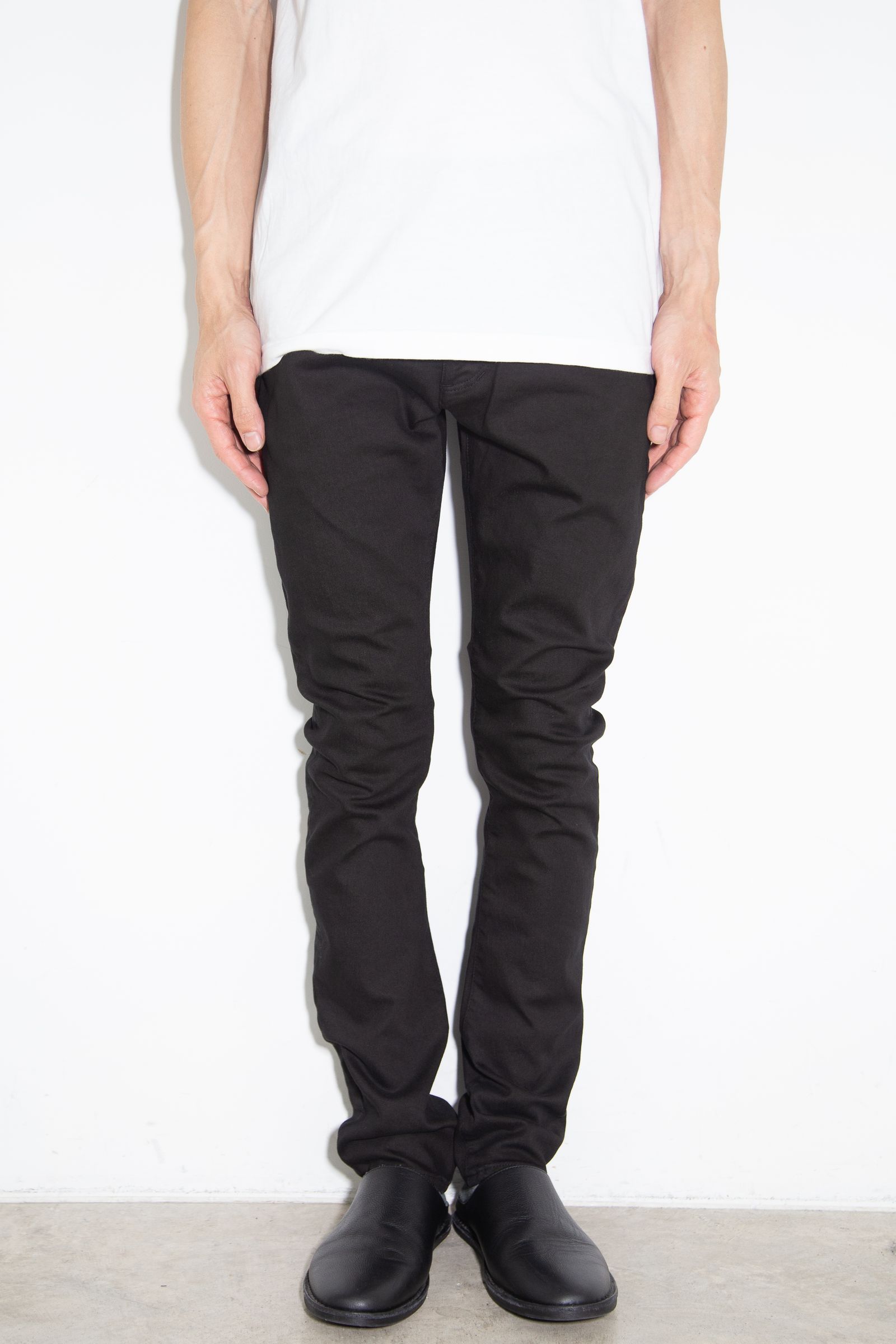 SUPIMA CO STRETCH DENIM SLIM CURVE JEANS / ブラック