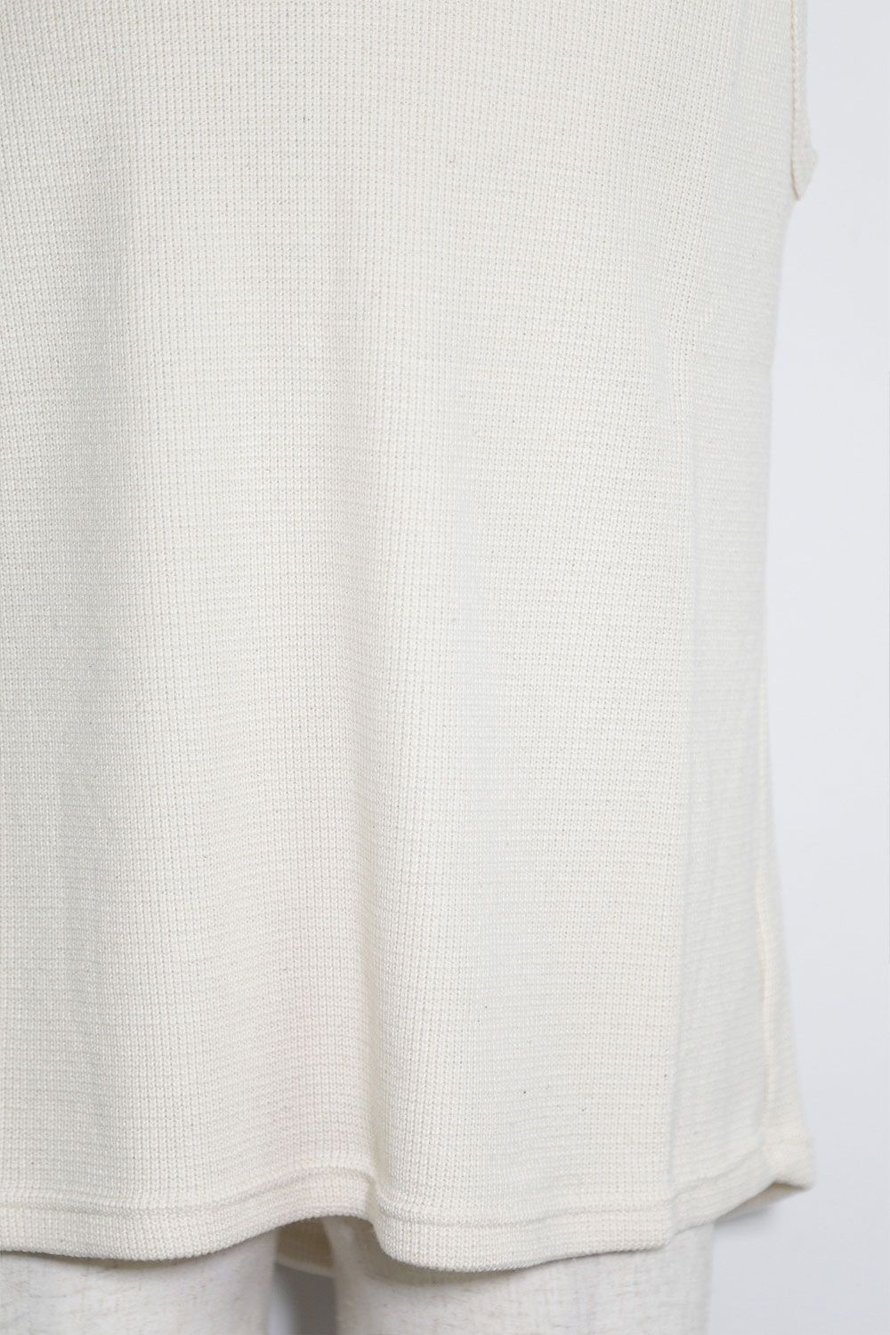 ミドル丈ワッフルタンクトップ / Middle Length Tank Top / アイボリー / ag-10096-1