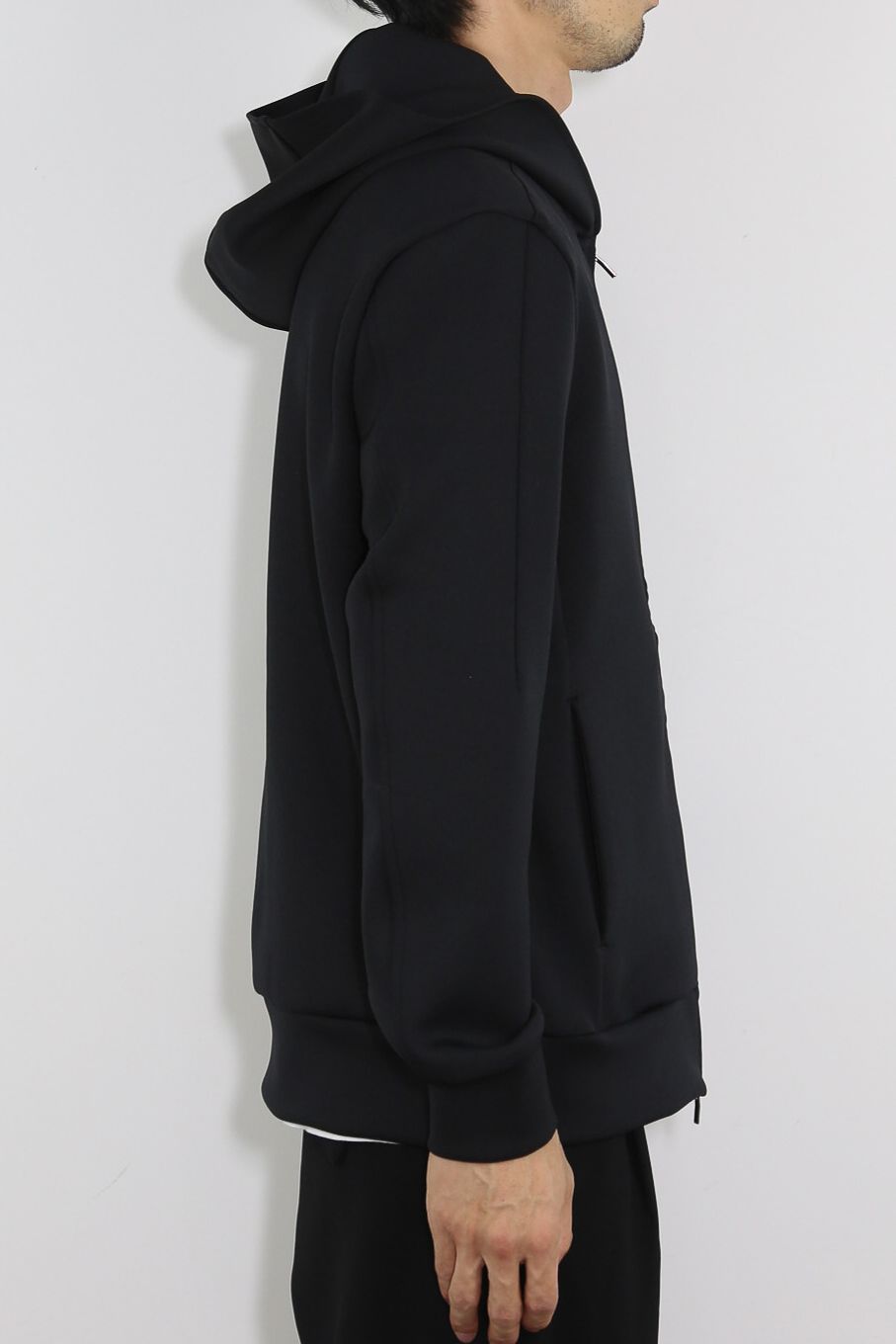 ATTACHMENT - PE STRETCH SMOOTH ZIP UP HOODIE / ブラック | Tempt