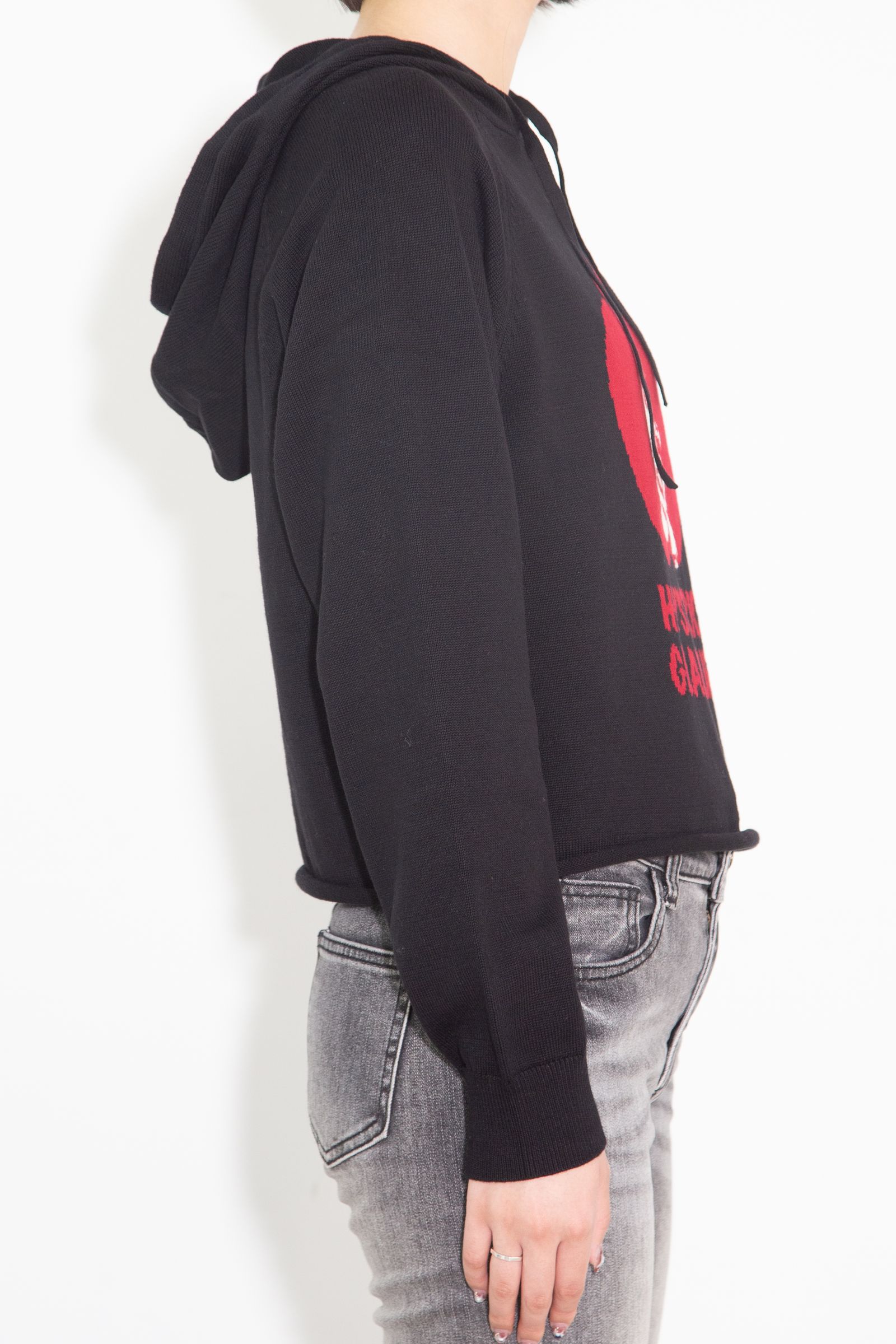 APPLE GIRL編込 パーカー / ブラック