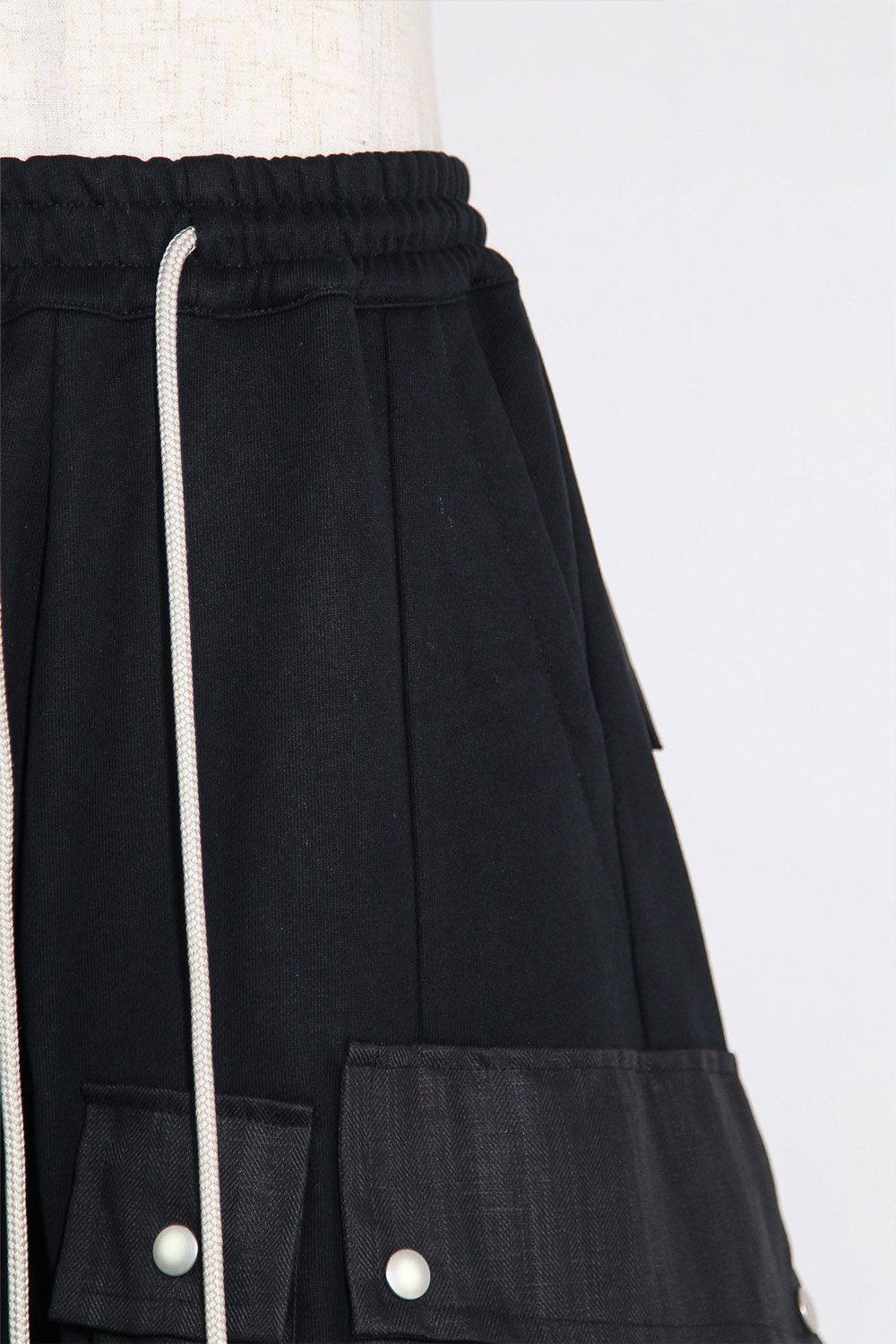 リネンコンビスウェットショーツ / Linen Combi Sweat Shorts / ブラック / ag-11035