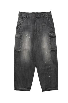 DENIM CARGO PANTS / ブラック