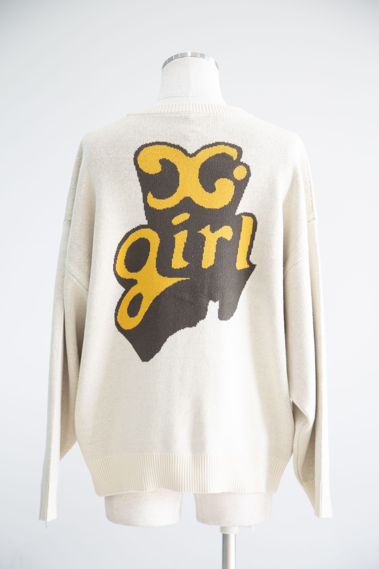 POP LOGO JACQUARD KNIT TOP / ホワイト