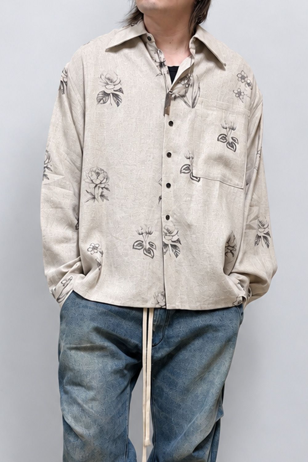Botanical Print Oversized Shirt / エクリュ