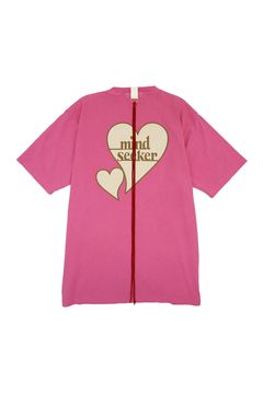 WHITE HEART LOGO PIGMENT TEE / ピンク