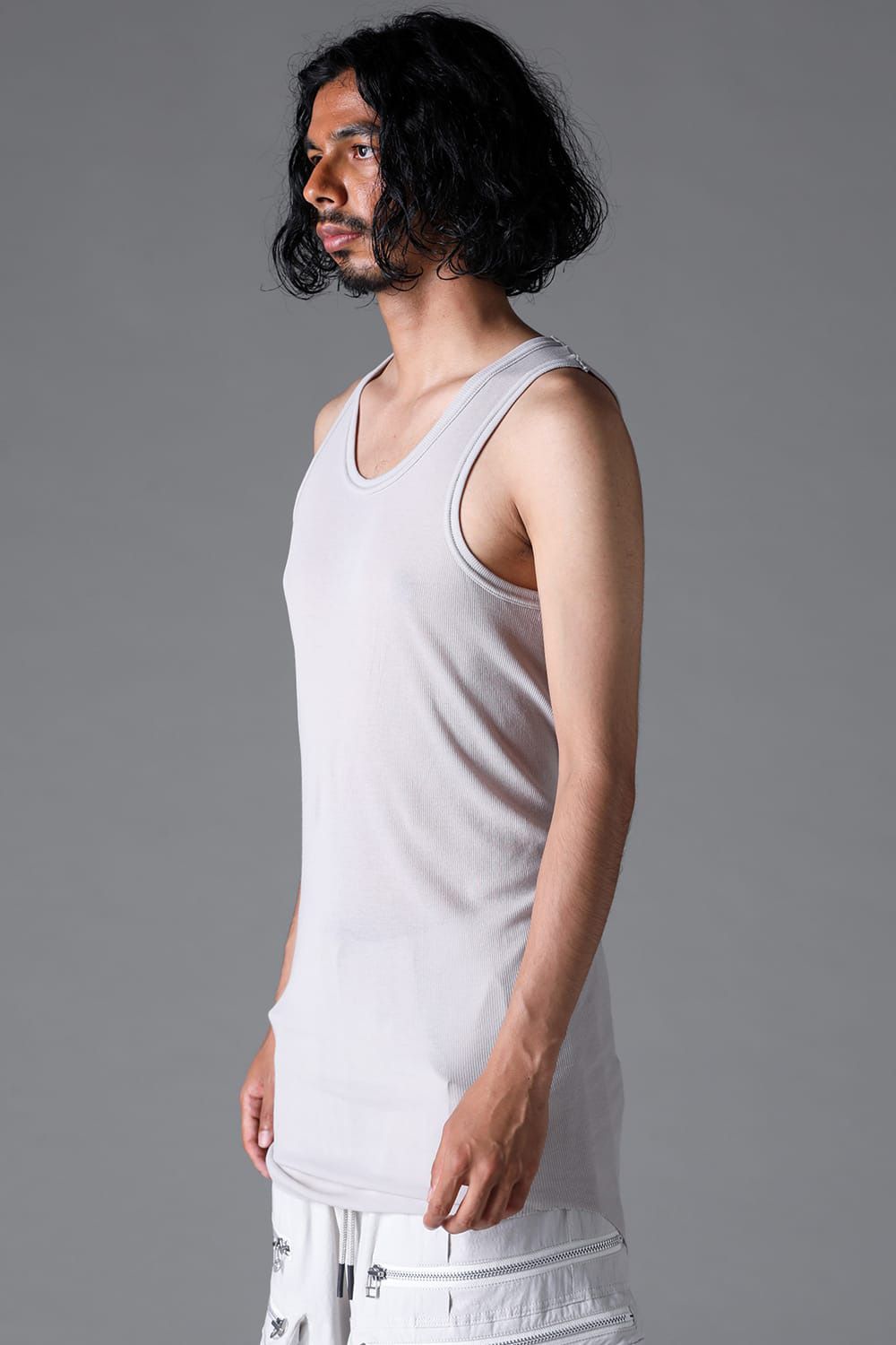 ラウンドリブタンクトップ / RIB TANK / ストーン / ag-1924-1