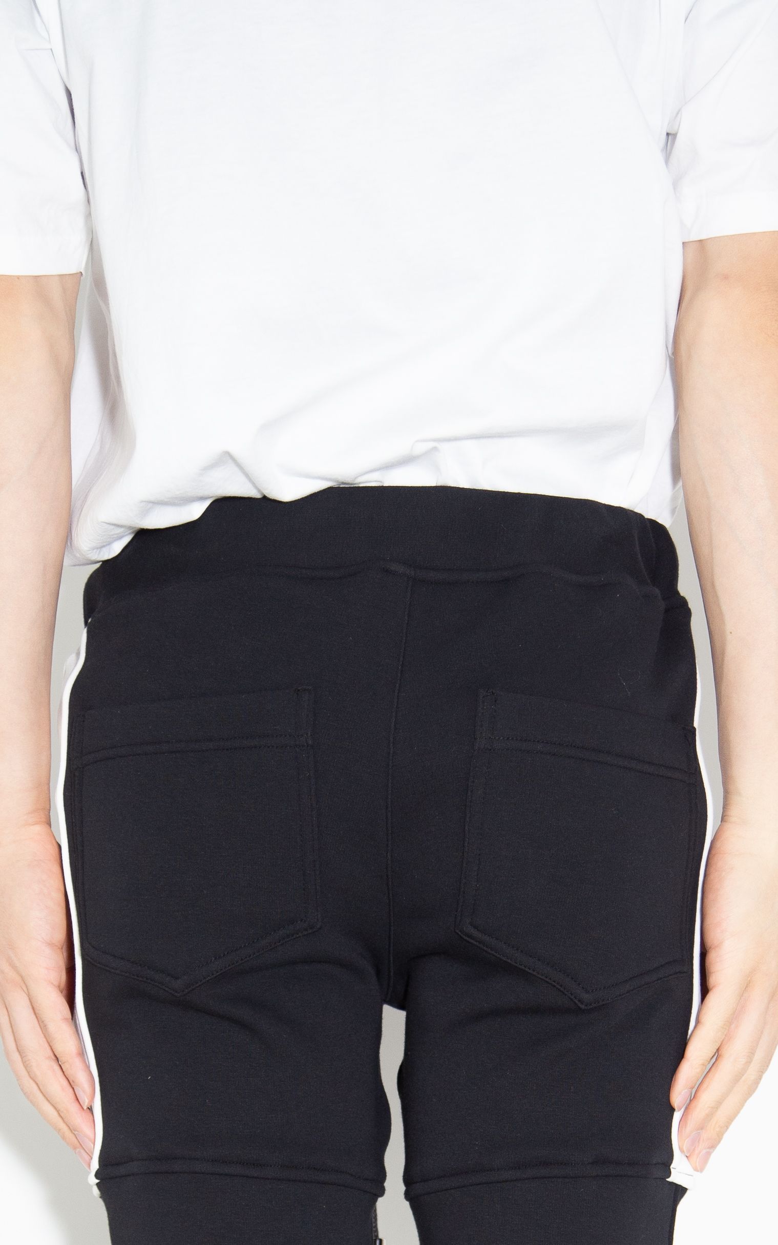 [ラスト1点 サイズ3] 【人気継続商品】 Velours fleece SLASH LINE PT / ブラック