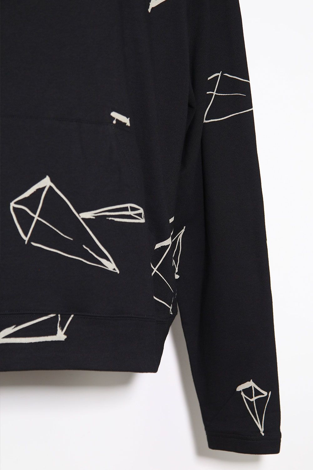 総柄プリントパーカー / Print Sweat Hoodie / ブラック / ag-7016