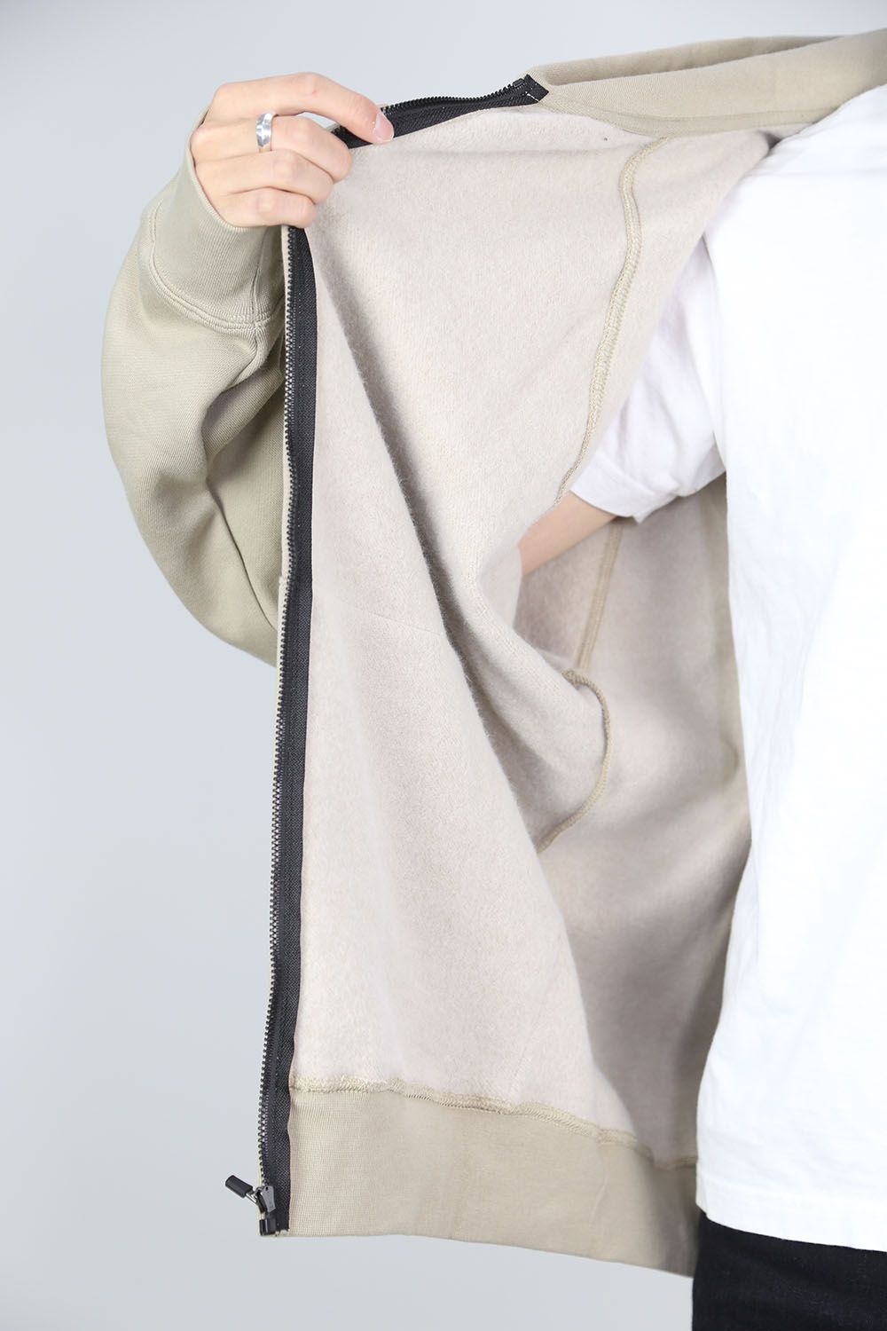 FULL ZIP HOODIE / タン