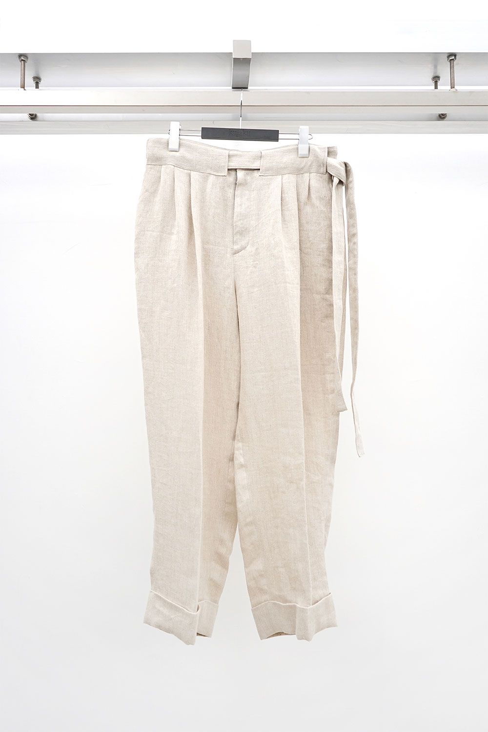 Broken Washer Double Hem Pants with Matching Belt
