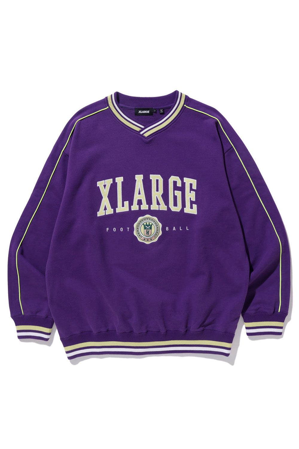 XLARGE - PIPING V NECK SWEAT / パープル | Tempt