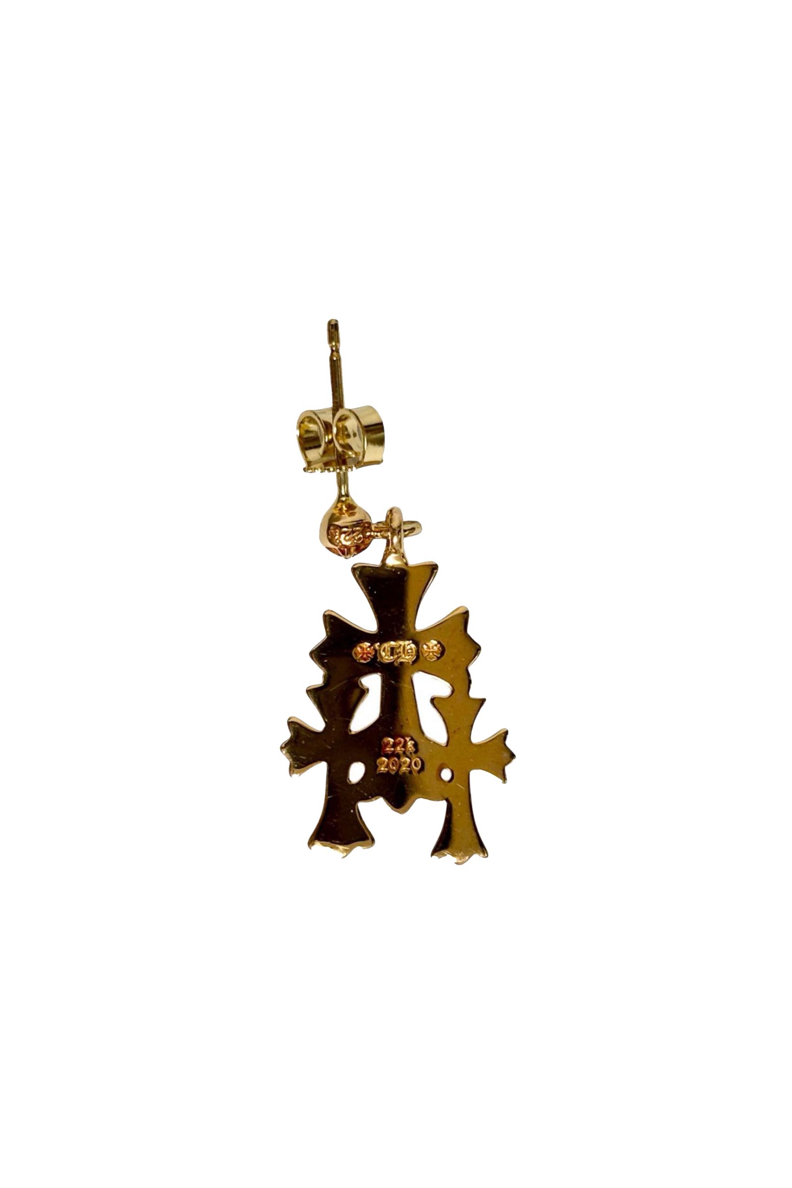 【新品未使用】22K トリプルCHクロス ピアス パヴェダイヤ