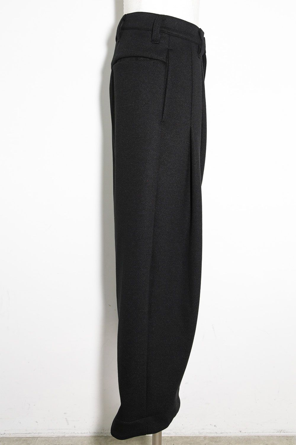 ニットタックワイドパンツ / Knitted Tuck Wide Pants / ブラック / ag-10032-2