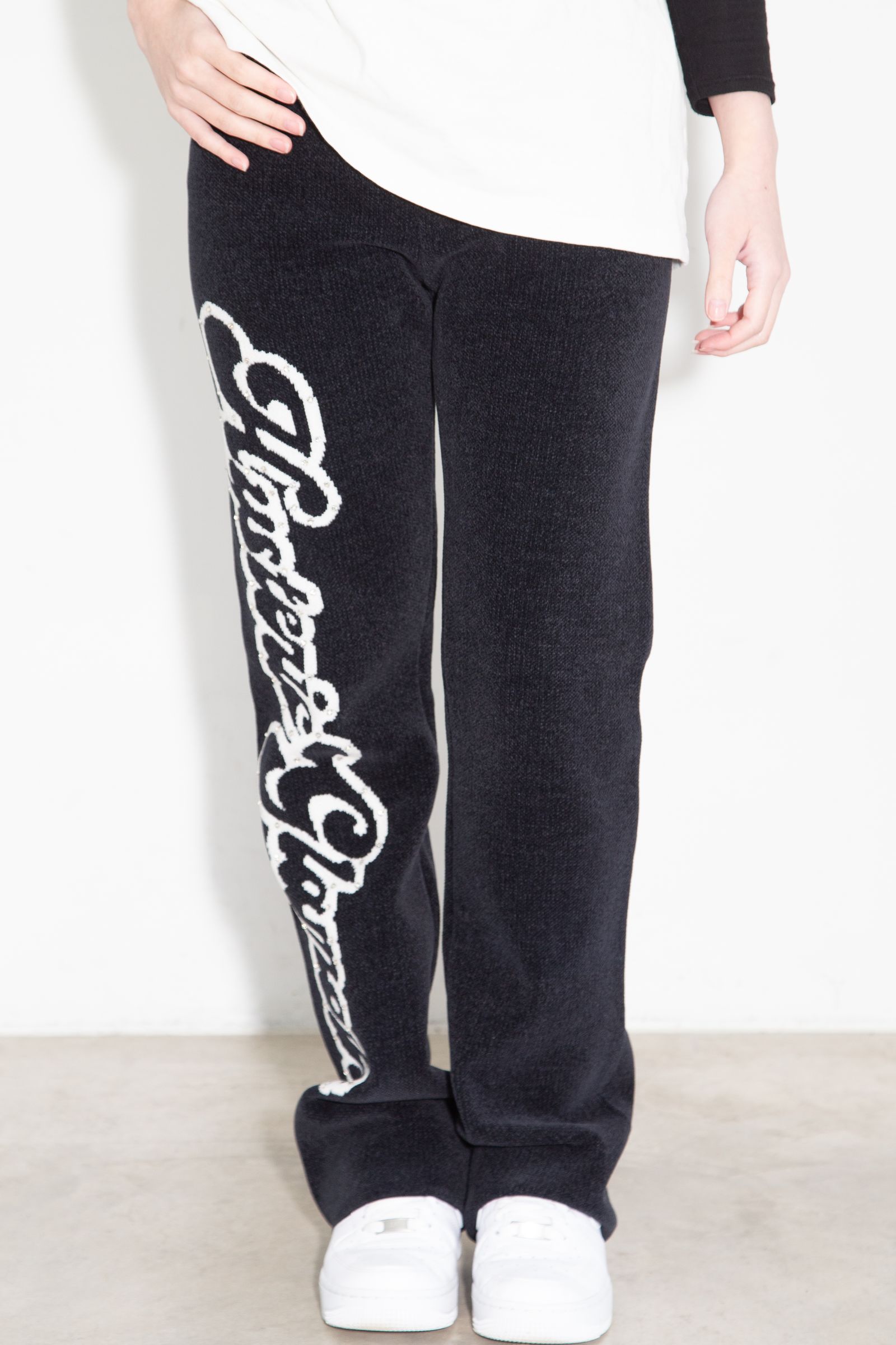 【セットアップ】HYSTERIC GIRL編込 パーカー・HYSTERIC GLAMOUR編込 フレアパンツ / ブラック