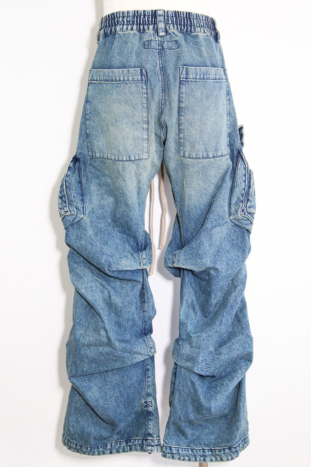 デニムカーゴタックバギーパンツ / Denim Cargo Tuck Baggy Pants / ブルー / ag-11018-3