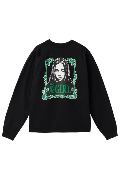 ORNAMENT FACE L/S TEE / ブラック