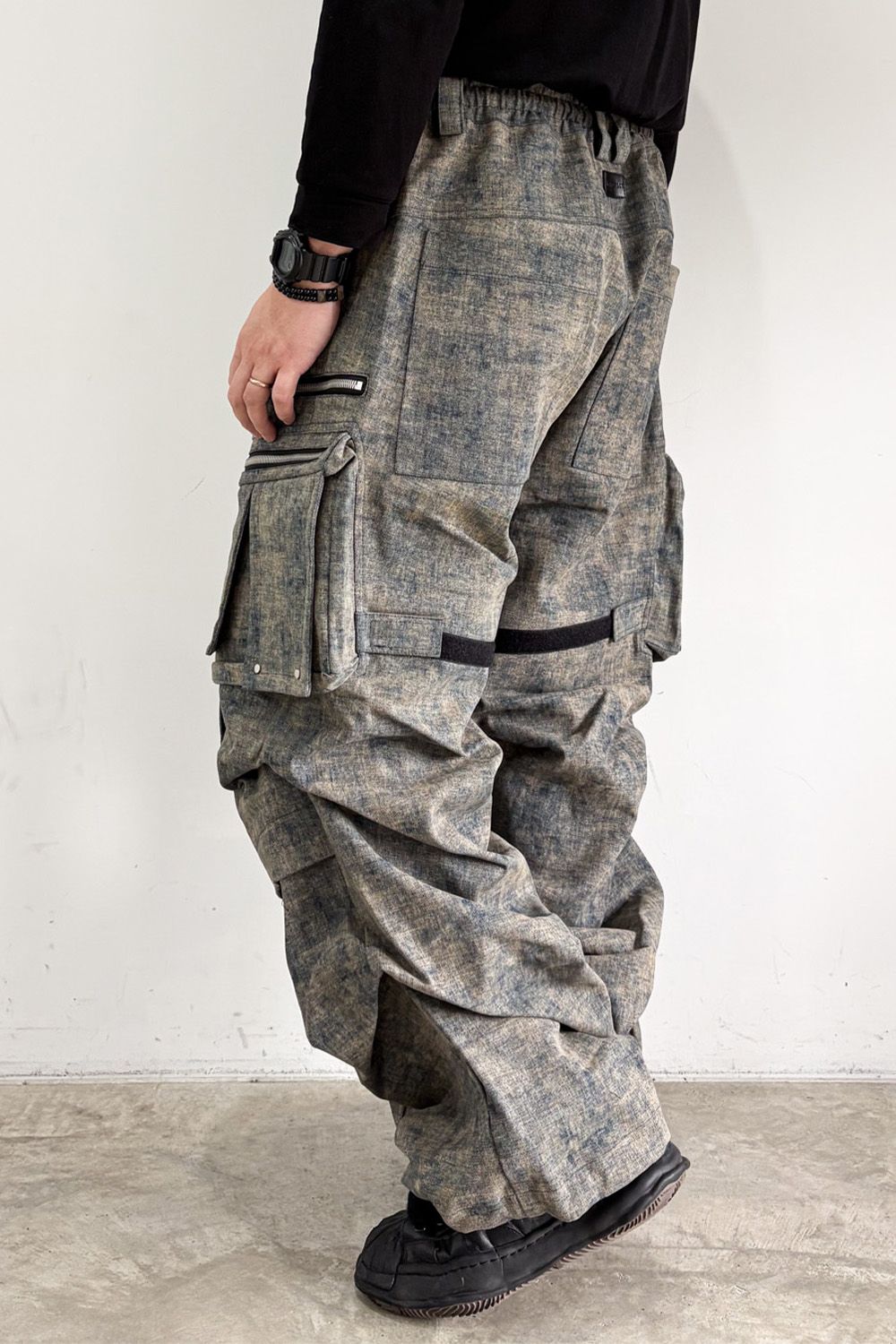 BLENDED SHADES DENIM CARGO TUCK WIDE PT / スチールブルー