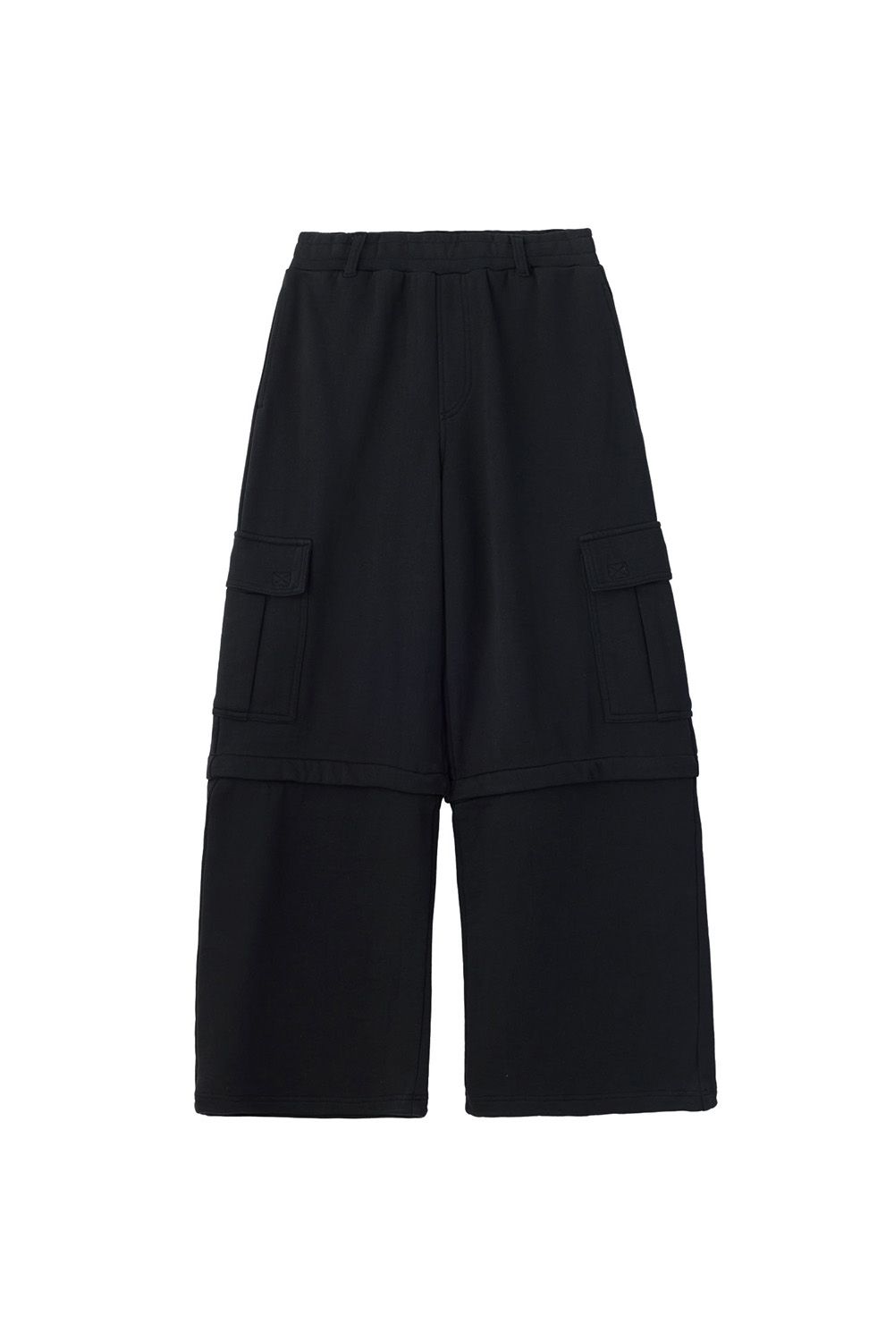 EMBLEM POCKET 2WAY BUGGY SWEATPANTS / ブラック