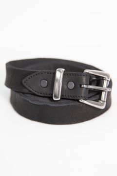 [ラスト1点] JP SHOULDER GARMENT-DYED ROLLER-BUCKLE BELT【30mm】  / ブラック