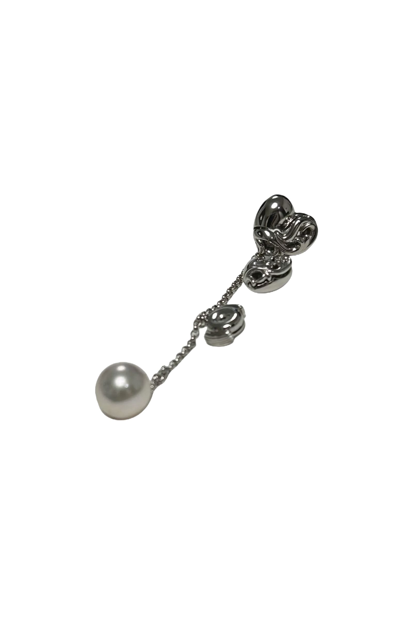 【新品未使用】CHROME HEARTS x MIKIMOTO 18k ホワイトゴールド ハート パール ドロップ ピアス