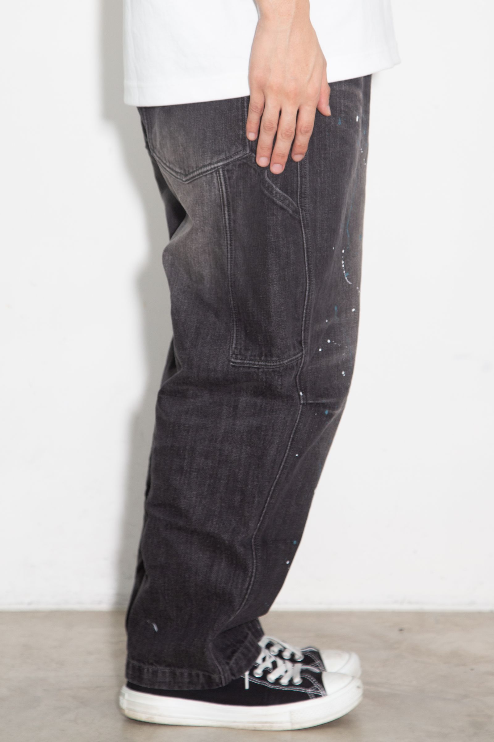 DENIM SARROUEL PANTS / ブラック