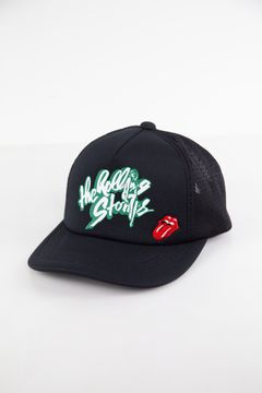 THE ROLLING STONES/GIRL SITTING RS LOGO メッシュキャップ / ブラック