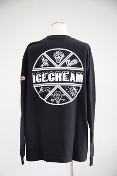 【ICECREAM】PUFF PRINT COTTON L/S T-SHIRT / ブラック