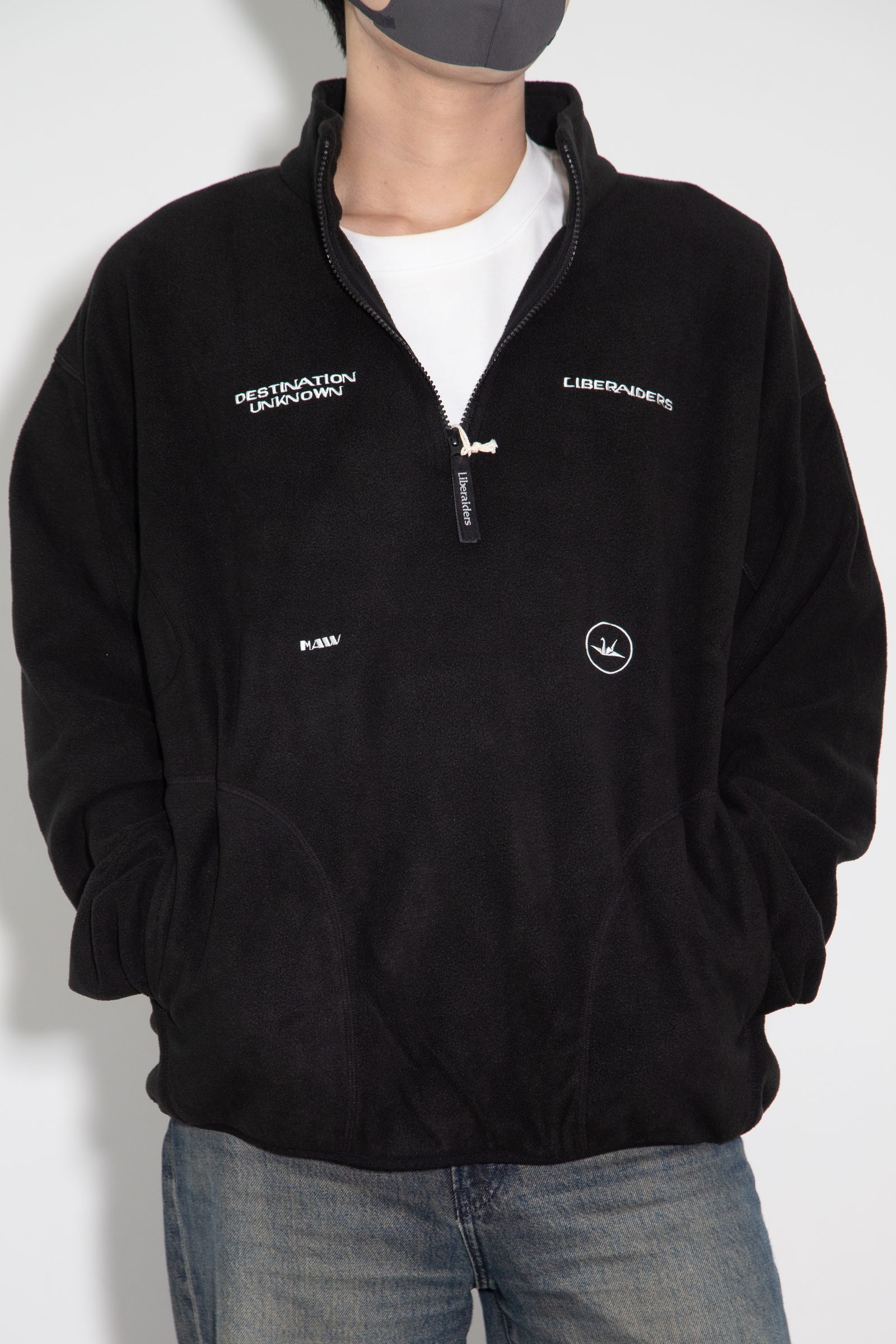 FLEECE HALF ZIP / ブラック